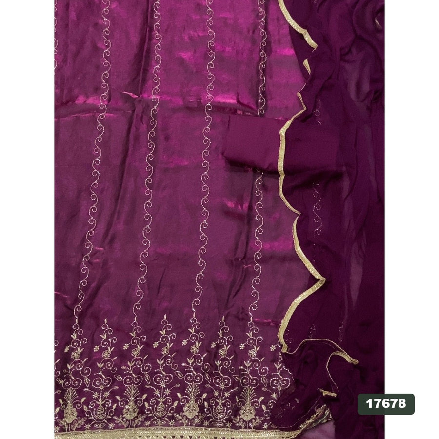 Silk Embroidery Suit Set