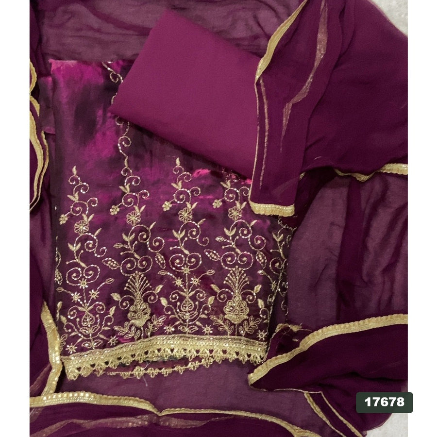Silk Embroidery Suit Set