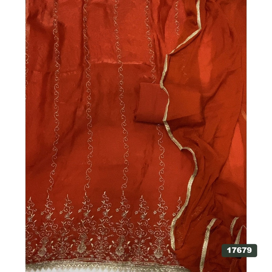 Silk Embroidery Suit Set