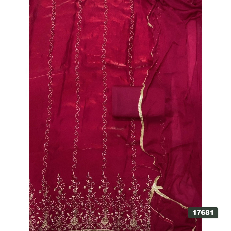 Silk Embroidery Suit Set