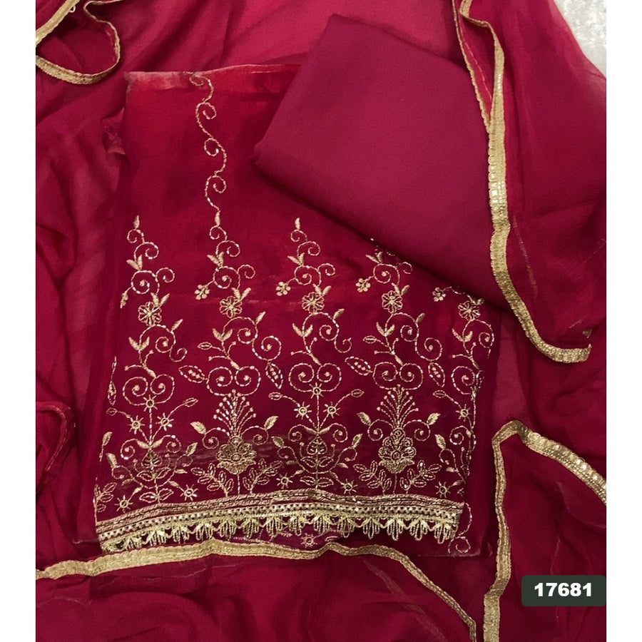 Silk Embroidery Suit Set