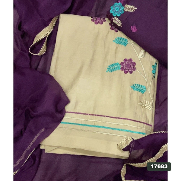 Cotton Silk Embroidery Suit Set