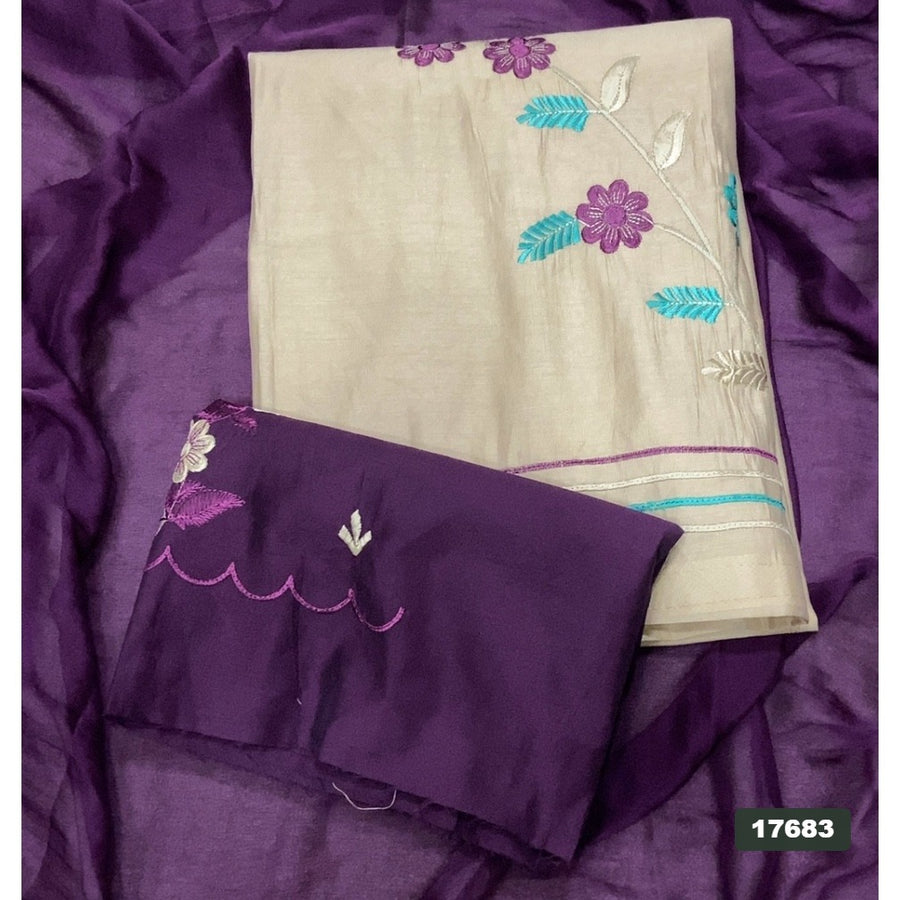 Cotton Silk Embroidery Suit Set