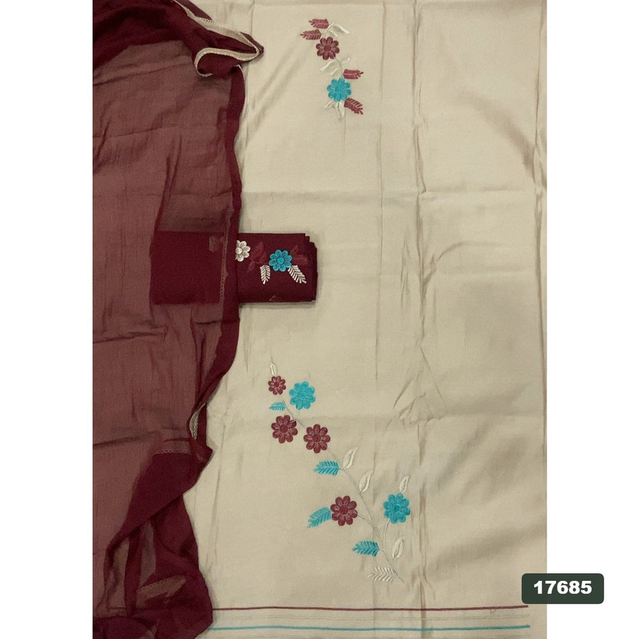 Cotton Silk Embroidery Suit Set