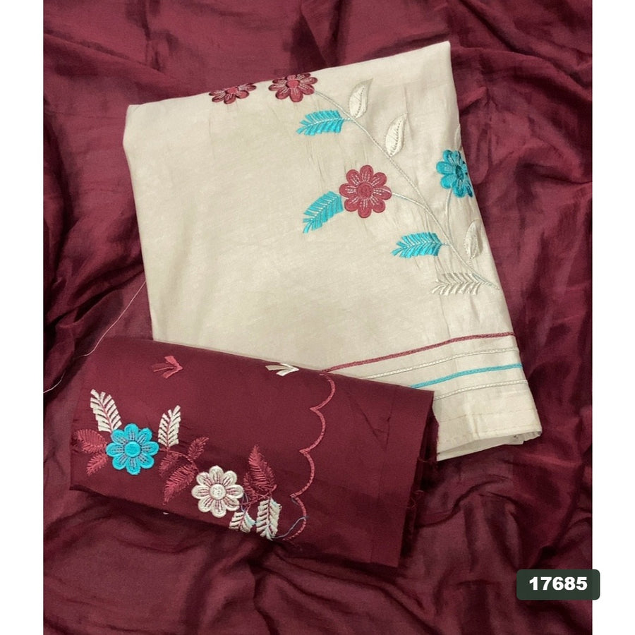 Cotton Silk Embroidery Suit Set