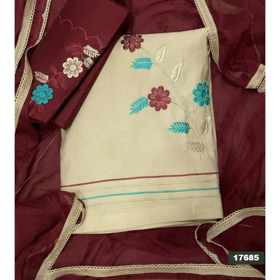 Cotton Silk Embroidery Suit Set
