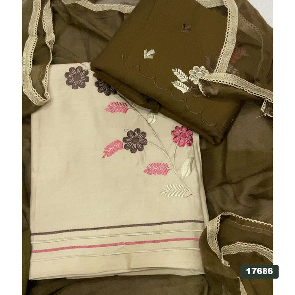 Cotton Silk Embroidery Suit Set