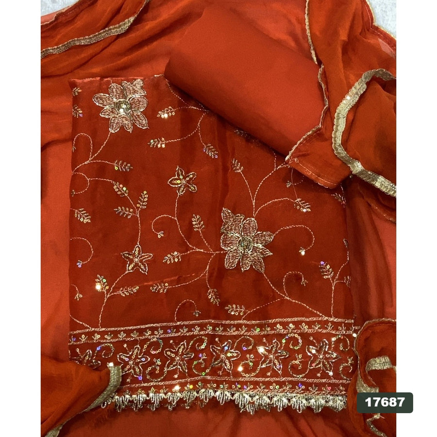Silk Embroidery Suit Set