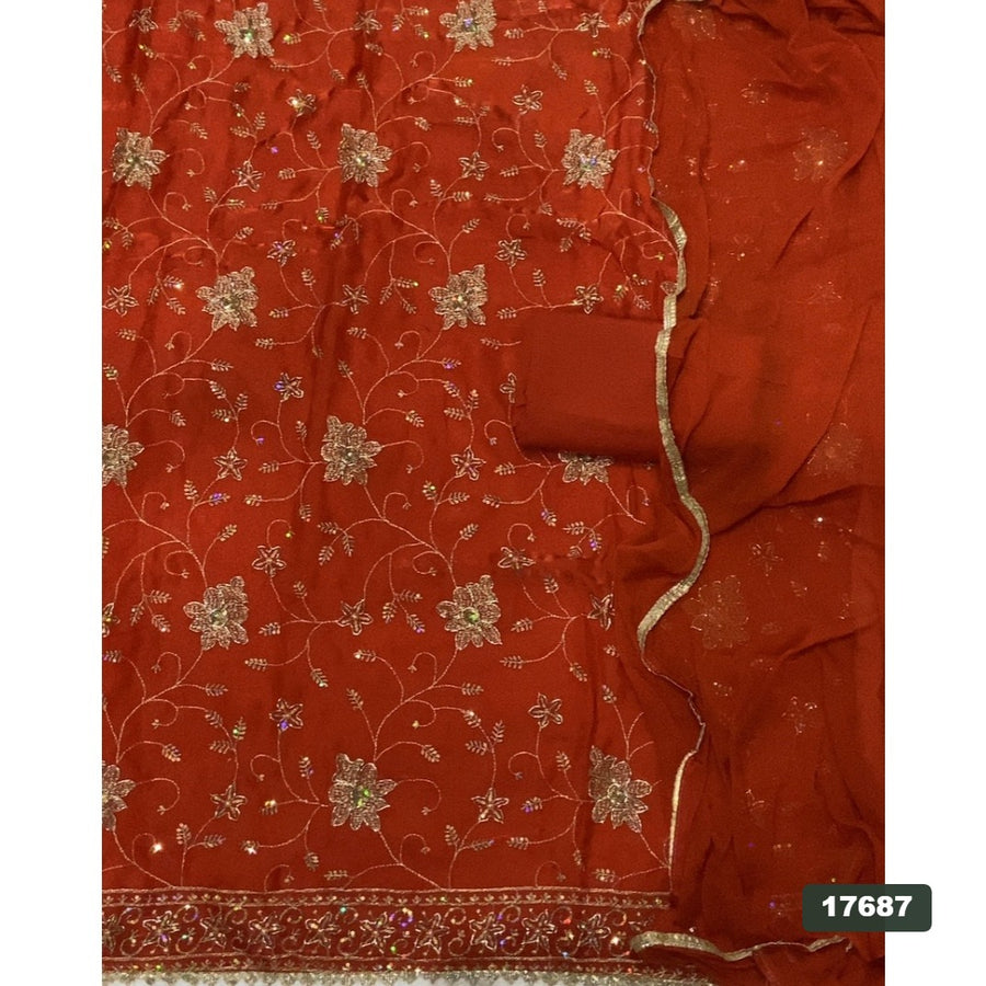 Silk Embroidery Suit Set