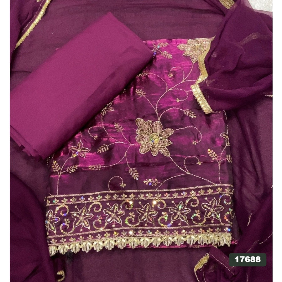 Silk Embroidery Suit Set