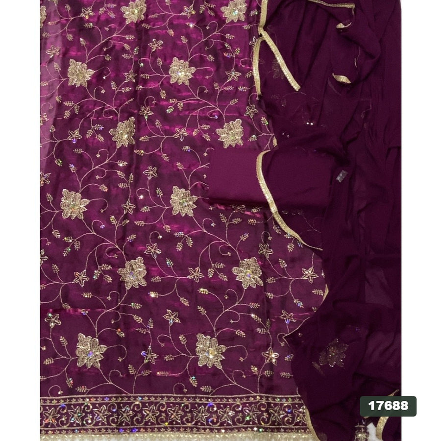 Silk Embroidery Suit Set
