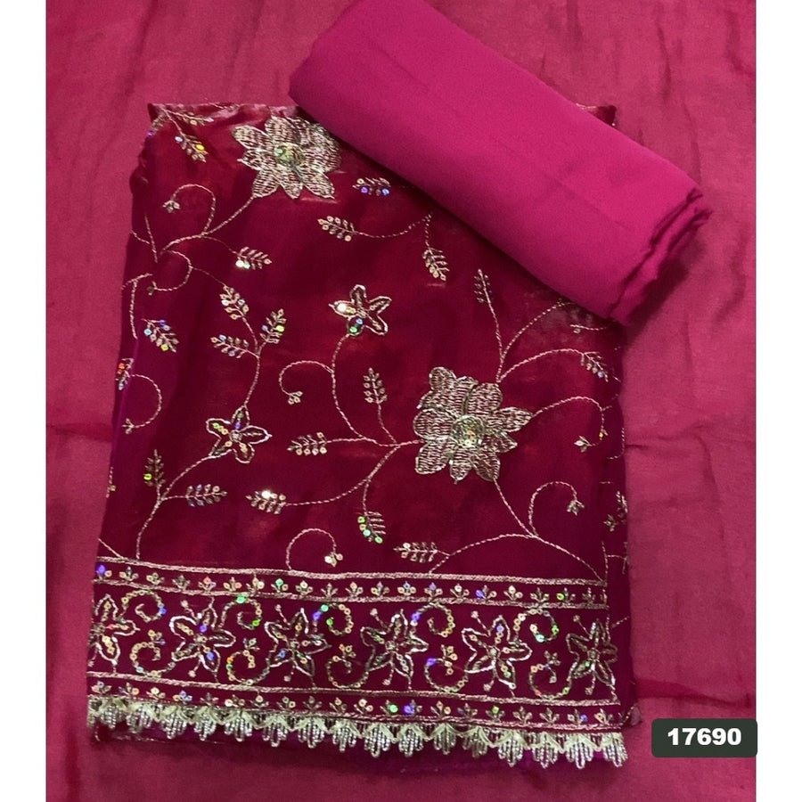 Silk Embroidery Suit Set