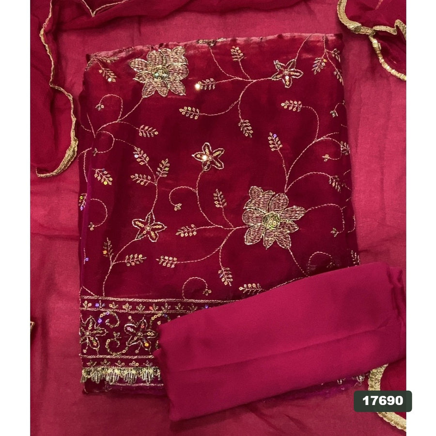 Silk Embroidery Suit Set