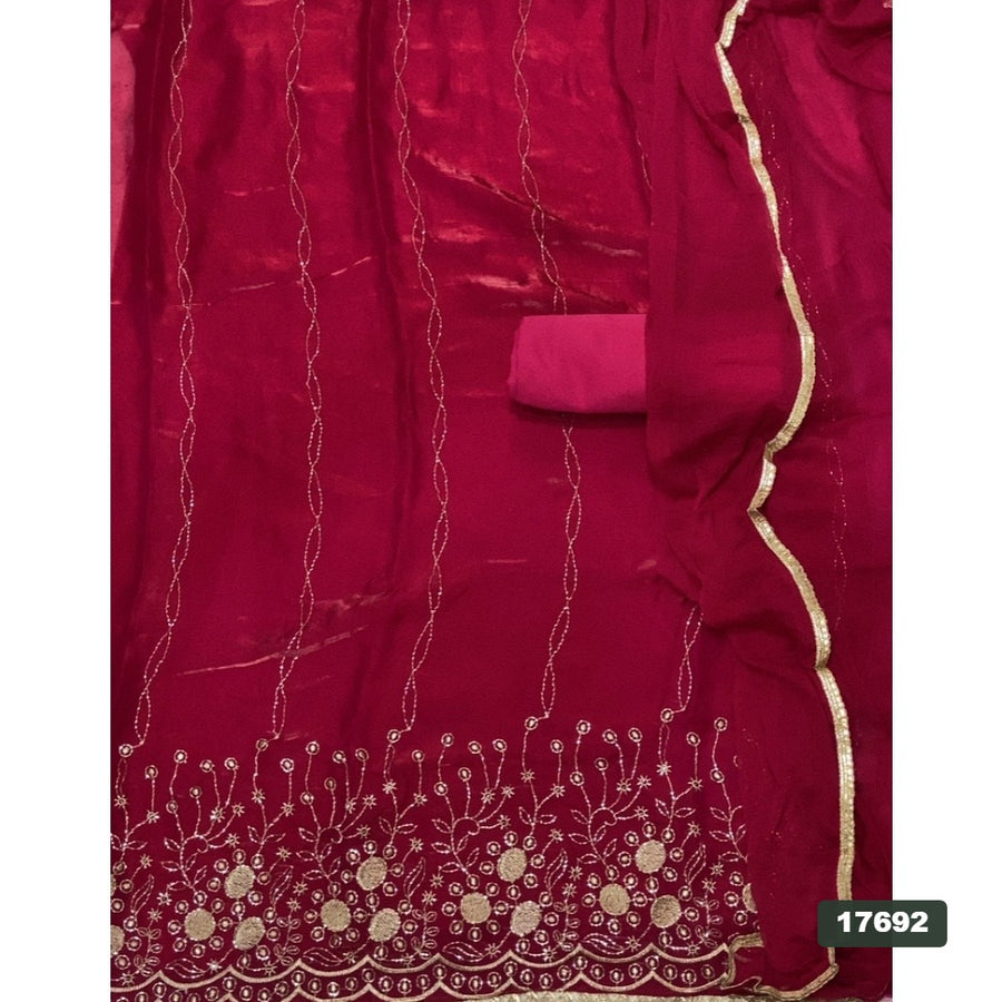 Silk Embroidery Suit Set