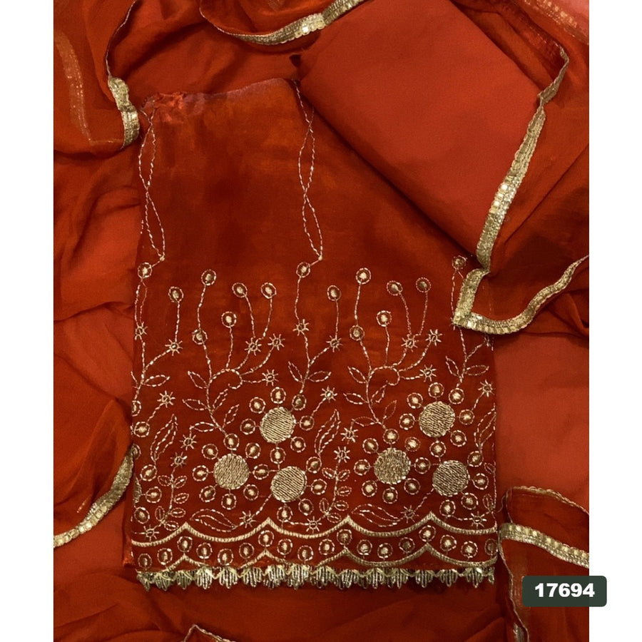 Silk Embroidery Suit Set