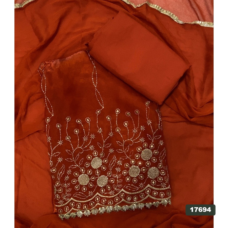 Silk Embroidery Suit Set