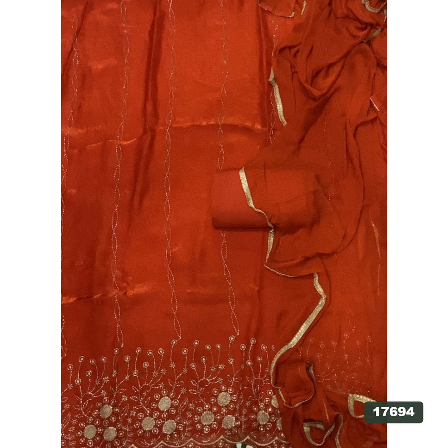 Silk Embroidery Suit Set