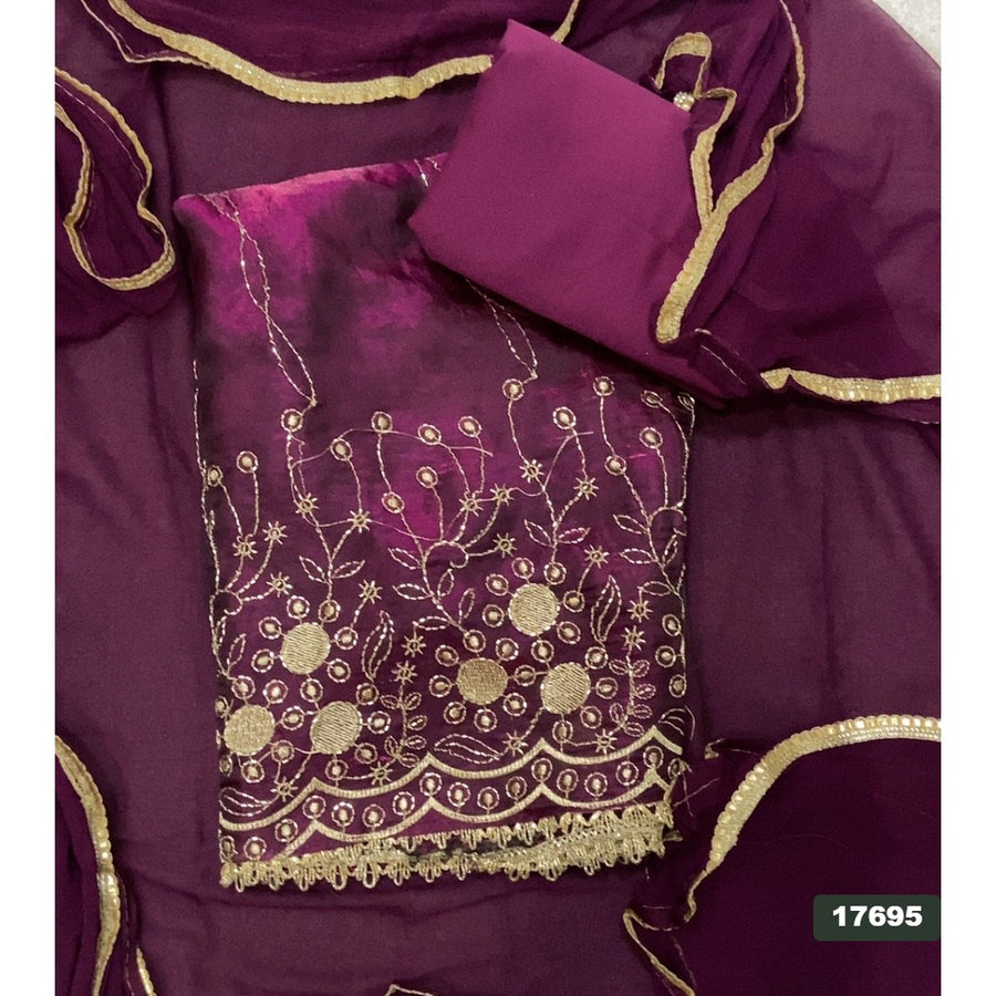 Silk Embroidery Suit Set