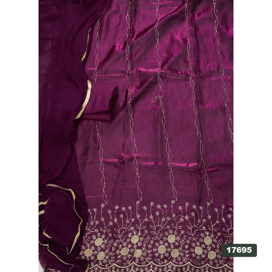 Silk Embroidery Suit Set
