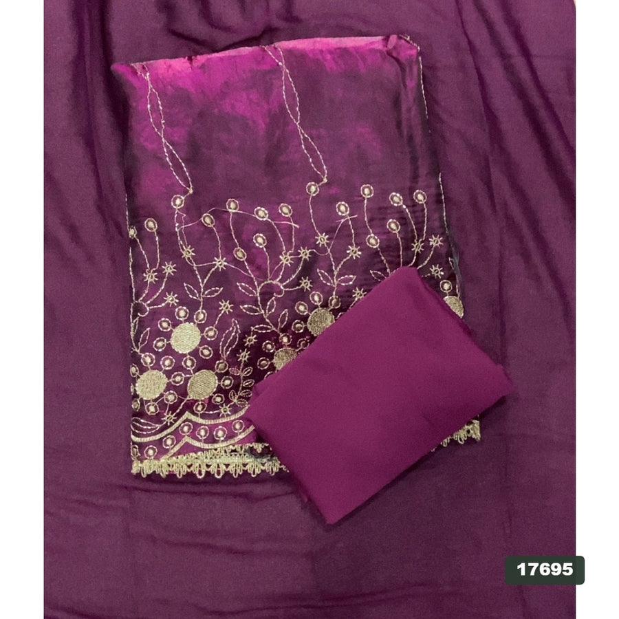 Silk Embroidery Suit Set