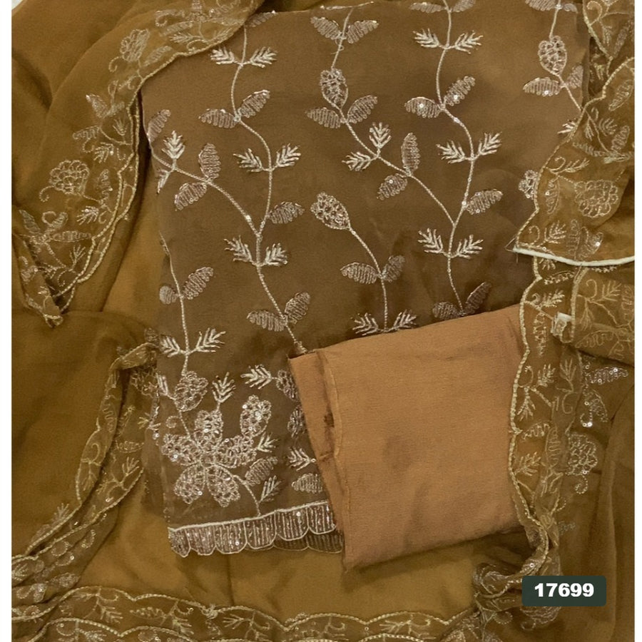 Shimmer Silk Embroidery Suit Set
