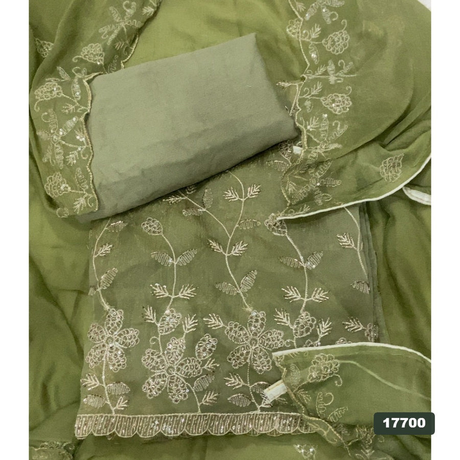 Shimmer Silk Embroidery Suit Set