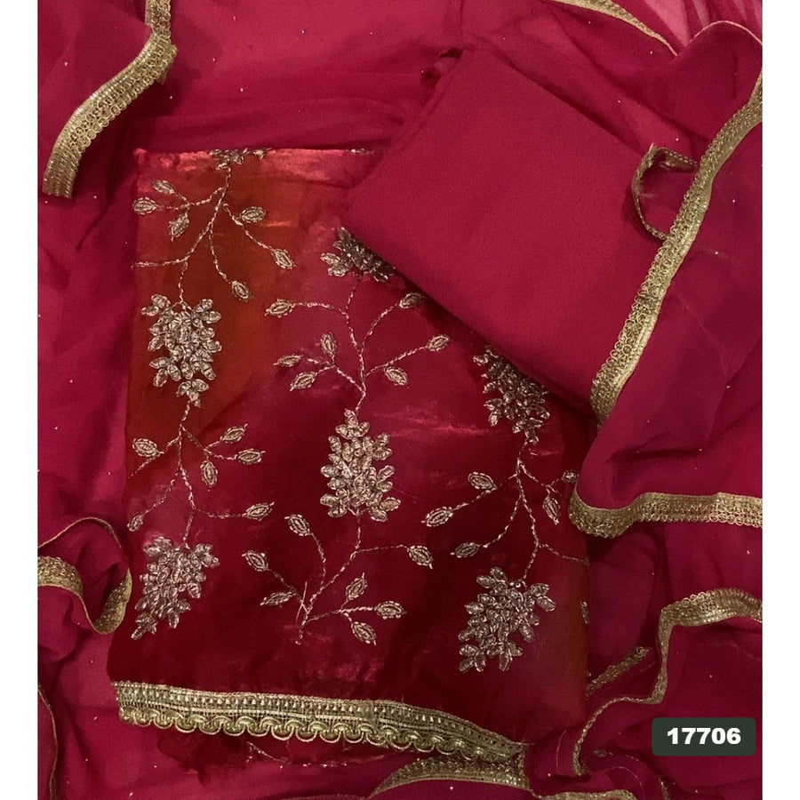 Silk Embroidery Suit Set