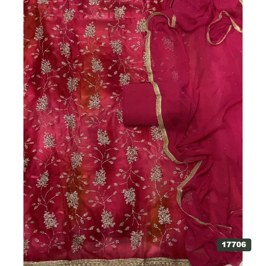 Silk Embroidery Suit Set