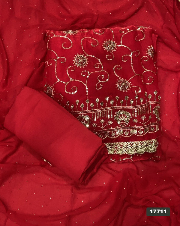 Silk Embroidery Suit Set