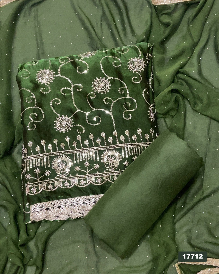 Silk Embroidery Suit Set