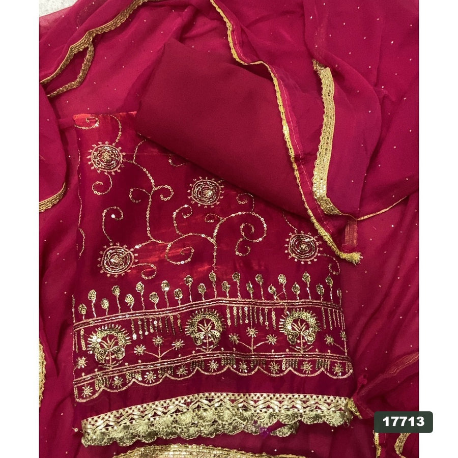Silk Embroidery Suit Set