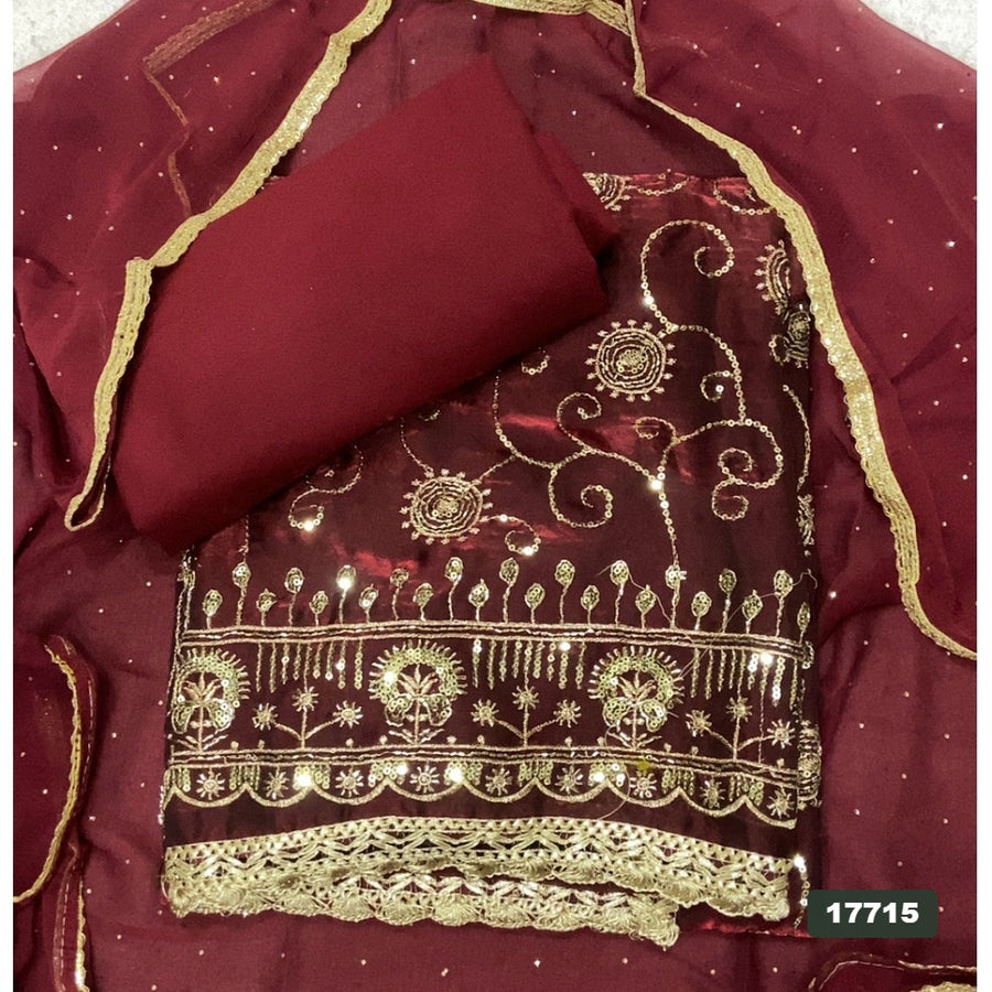 Silk Embroidery Suit Set