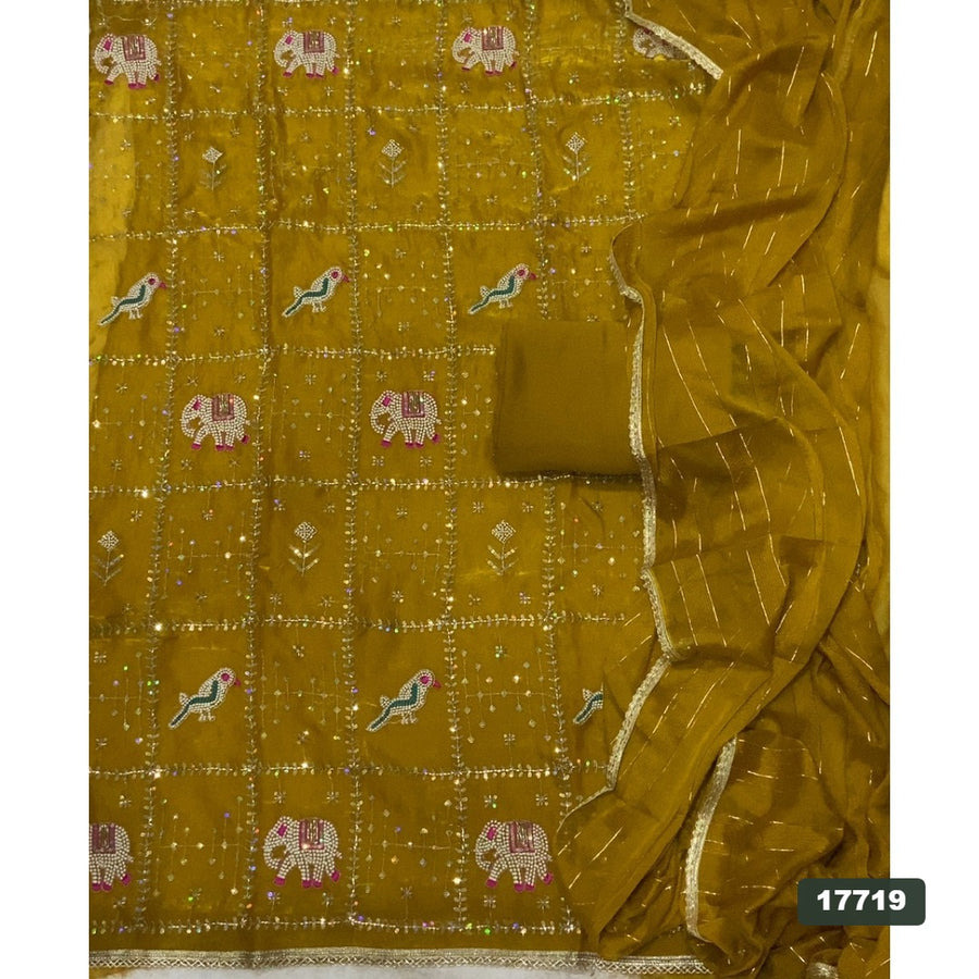 Silk Embroidery Suit Set