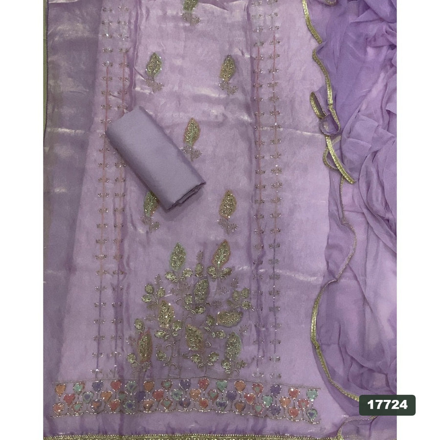 Crush Silk Embroidery Suit Set