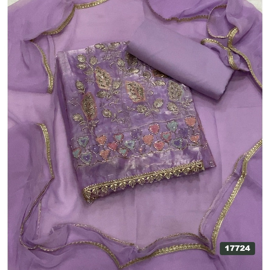 Crush Silk Embroidery Suit Set