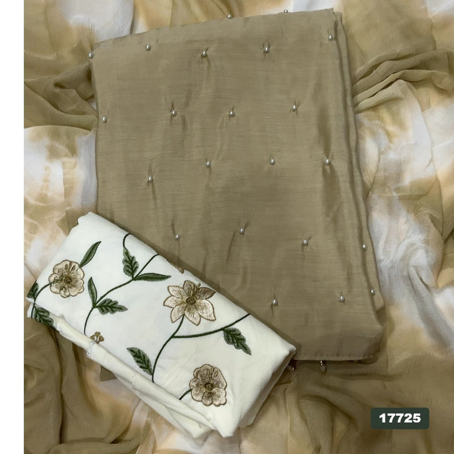 Crush Silk Embroidery Suit Set