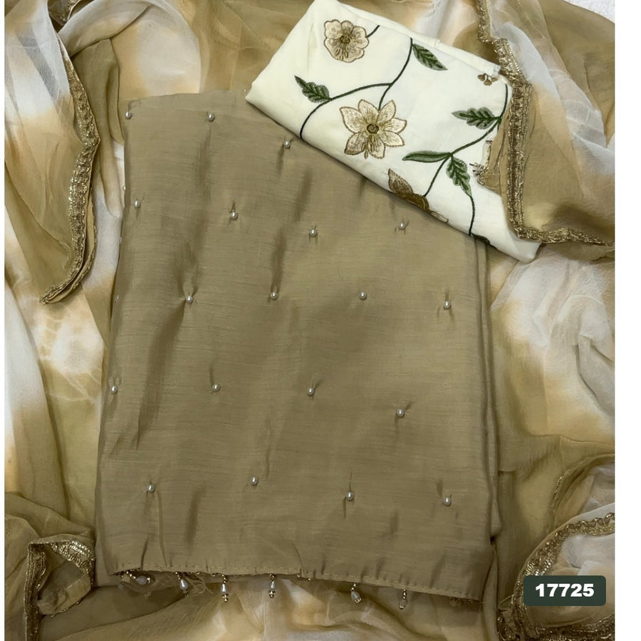 Crush Silk Embroidery Suit Set