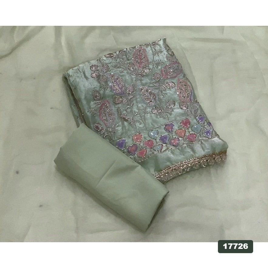 Crush Silk Embroidery Suit Set