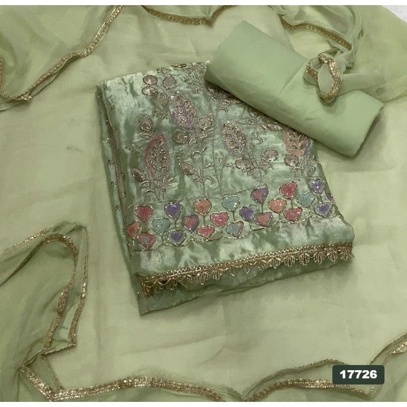 Crush Silk Embroidery Suit Set