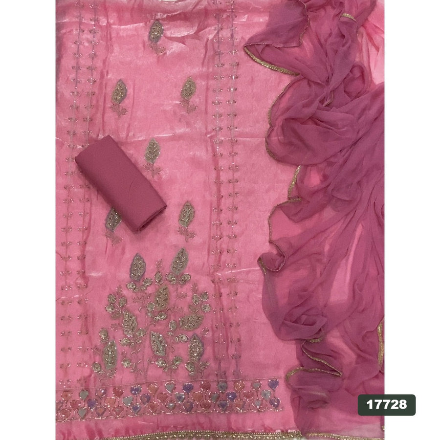 Crush Silk Embroidery Suit Set