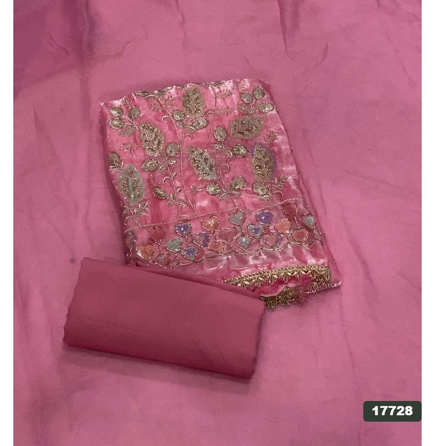 Crush Silk Embroidery Suit Set
