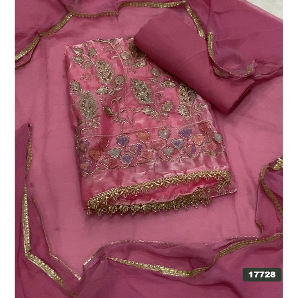 Crush Silk Embroidery Suit Set