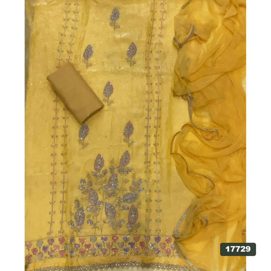 Crush Silk Embroidery Suit Set