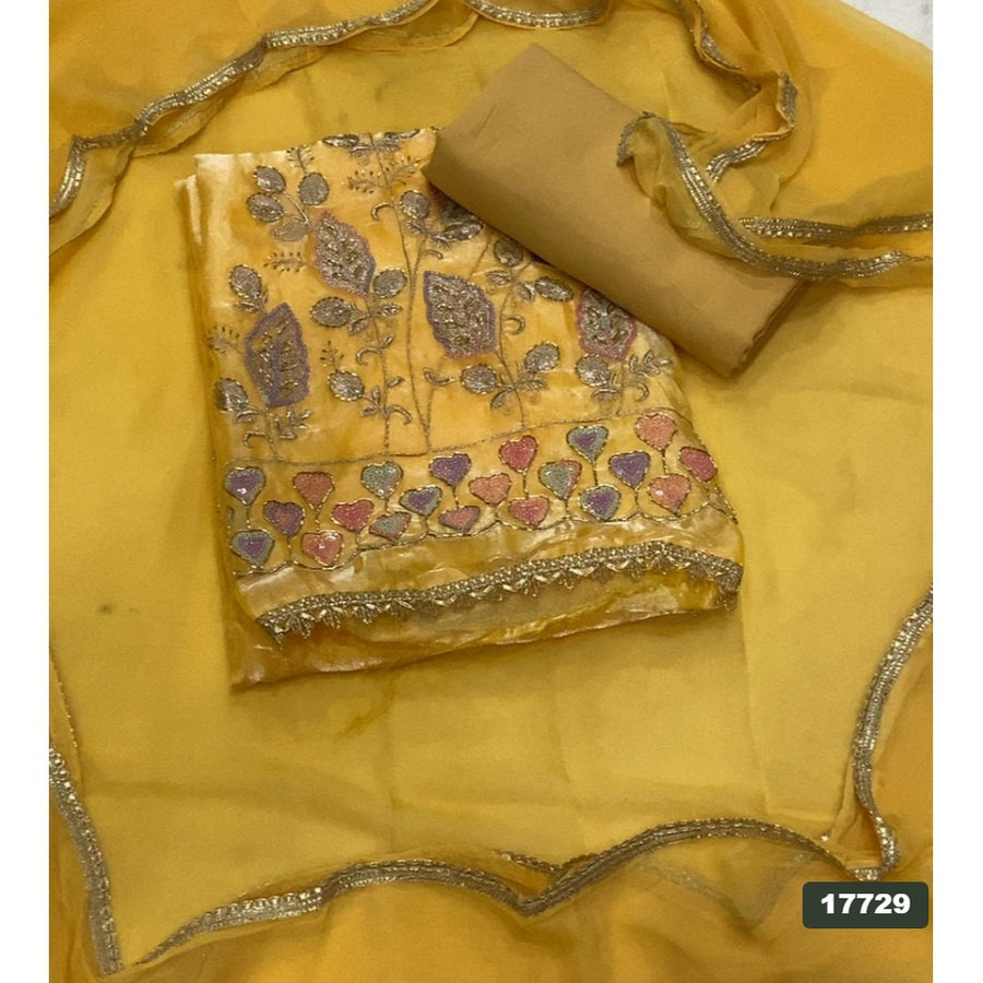 Crush Silk Embroidery Suit Set