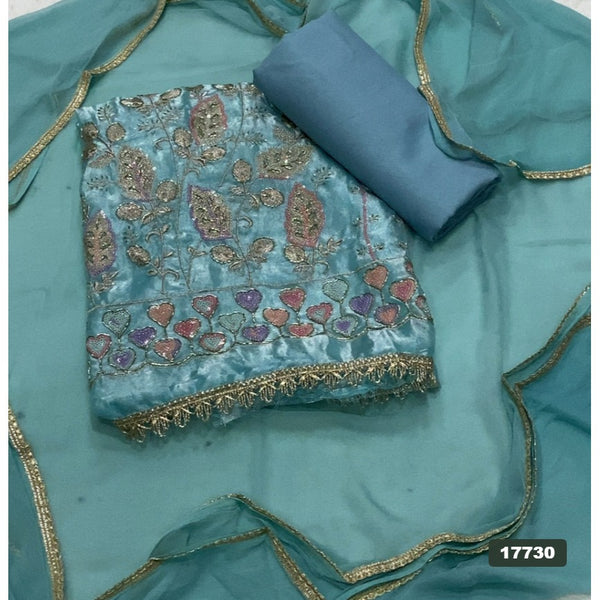 Crush Silk Embroidery Suit Set