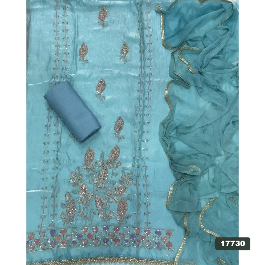 Crush Silk Embroidery Suit Set
