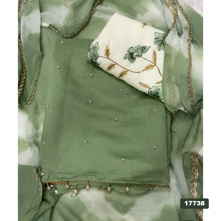 Crush Silk Embroidery Suit Set