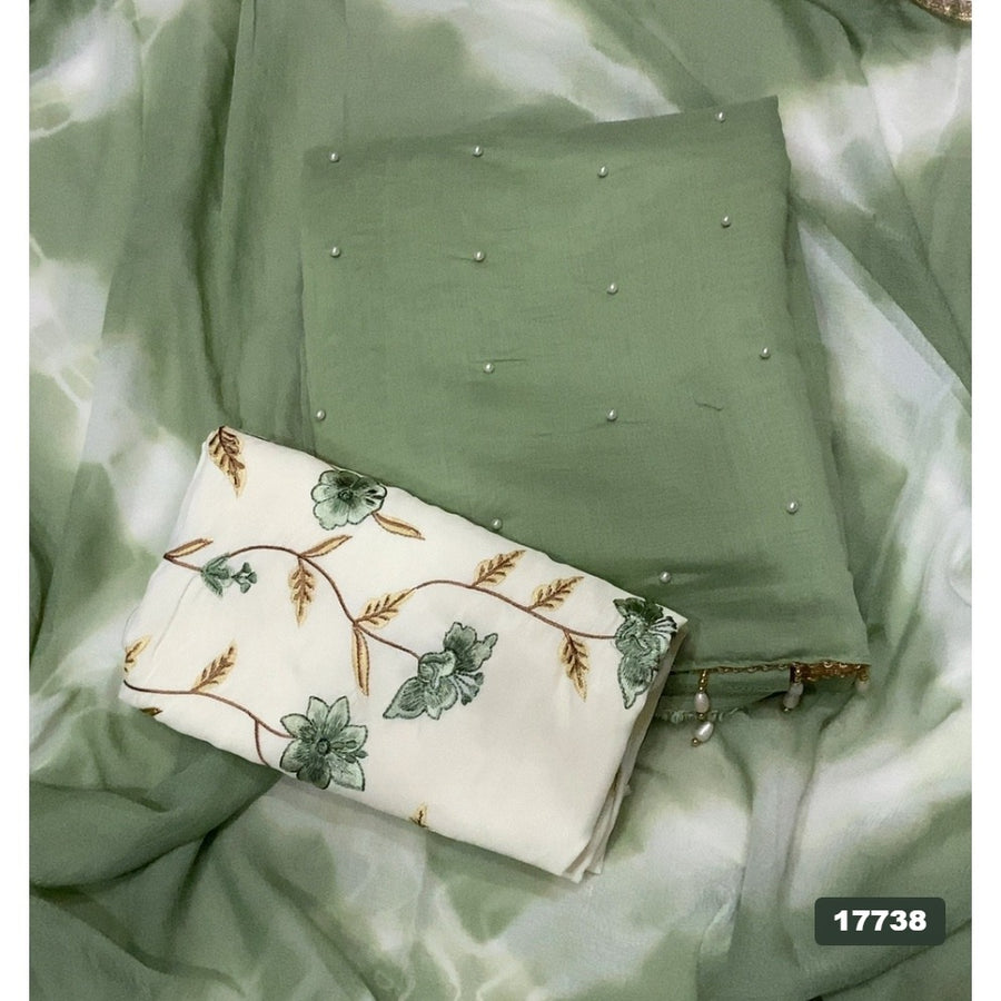 Crush Silk Embroidery Suit Set