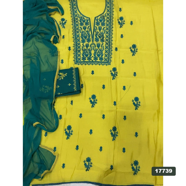 Crush Silk Embroidery Suit Set