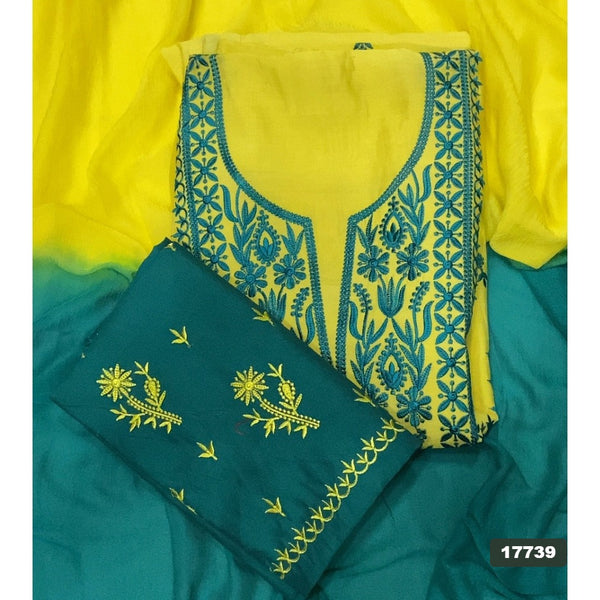 Crush Silk Embroidery Suit Set